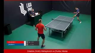 Dmitry Mikhaylovich Evlakhin VS Nikolay Zhurba Table tennis Russia - Liga Pro