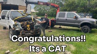 Mounting the cab on the CAT swap