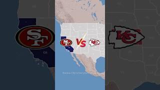  Rooting by States   San Francisco 49ers vs Kansas City Chiefs #map #superbowl #nfl