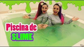 24 Horas en una PISCINA DE SLIME  - ALBERCA DE SLIME / Gaby y Gilda