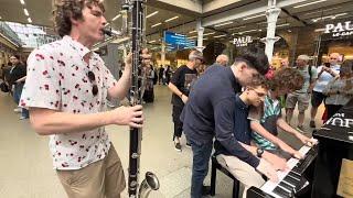 Dude Whips Out His Massive Clarinet In The Station