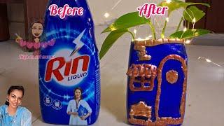 Recreating waste rin plastic bottle into plant pot 🪴 #highlights #highonartmeenu