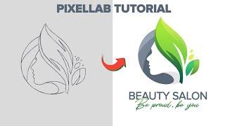 How to design a logo with Bezier and mask tool in PixelLab|UniQ Designs