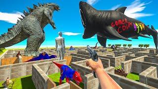 FPS AVATAR SAVE GODZILLA 2014 FROM MEGALODON SPRUNKI FROM MAZE - Animal Revolt Battle Simulator ARBS