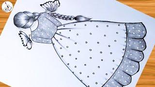 How to draw a girl with butterflies||Simple Pencil Sketch||Easy Drawing ideas for Beginners