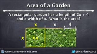 2D Measurement - Area Of Another Garden - Multiplying a Binomial By a Monomial