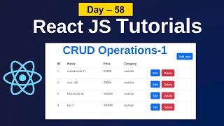 Crud operations in react js-1 |CRUD | react js CRUD operations |react js tutorials in telugu#reactjs