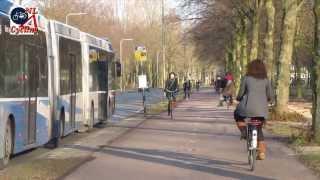 Cycling around a Dutch bus stop
