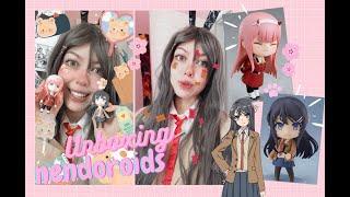 NENDOROIDS BUNNY GIRL SENPAI & ZERO TWO UNBOXING  MAI SAKURAJIMA SEIFUKU COSPLAY