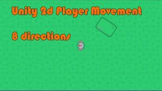 Unity 2d top-down player movement with 8 directions - tutorial