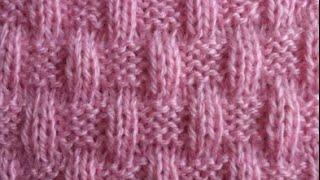 ВЯЗАНИЕ СПИЦАМИ!ПЛЕТЁНАЯ КОРЗИНА.Вязание для начинающих.knitting. Легко связать отличный узор