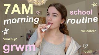 my 7am high school morning routine! senior year  makeup, outfit, skincare, & more