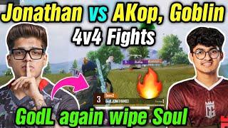 Jonathan vs AKop Fierce Goblin  Godlike again wipe Soul in 4v4 fight 