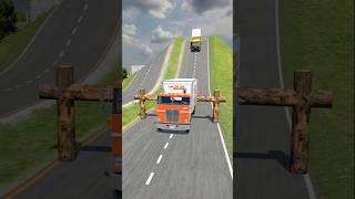Flatbed Trucks & Cargo Trucks vs Logs Trap - BeamNG Drive
