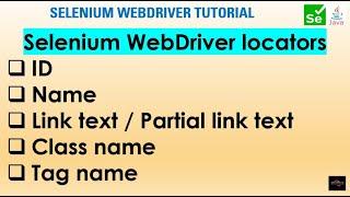 Selenium WebDriver Locators - ID,  Name,  Link text, Partial Link Text, Class Name, Tag name #4