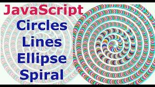 JavaScript Draw Circles, Ellipses and Spiral Animation and source code - Lesson 1, Java