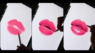 Painting Semi-realistic Lips on Procreate by Alicjanai