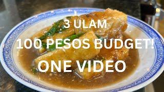 TATLONG ULAM, 100 PESO BUDGET, ONE COOKING VIDEO