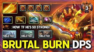 BRUTAL BURN DPS MID Ember Spirit Radiance Item With Flame Guard 100% Show no Mercy 7.36b DotA 2