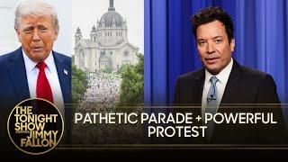 Trump's Pathetic Military Parade Squeaks Past Empty Seats as No Kings Protests Draw Historic Crowds