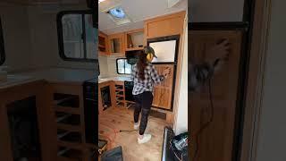 Camper Reno: sanding the cabinets #camper #rvlife #renovation #campervan #rv #rvlife