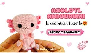   Ajolote tejido a crochet. Amigurumi  [Paso a Paso] para principiantes