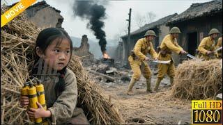 A girl hides in the haystack to avoid the Japanese massacre but the Japs stab the haystack to search