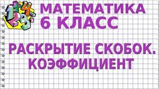 РАСКРЫТИЕ СКОБОК. КОЭФФИЦИЕНТ. Видеоурок | МАТЕМАТИКА 6 класс