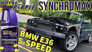 Royal Purple Synchromax oil change in a BMW E36 5-speed. Performance transmission fluid review.