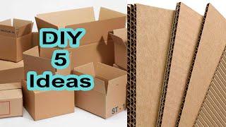 DIY - 5 Low Cost Cardboard Crafts - Amazing Cardboard Crafts Ideas