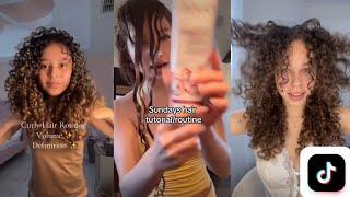 2025 Curly Hair Routine For Volume| TIKTOK COMPILATION