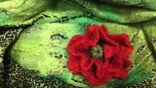 МАК  -- МОКРОЕ ВАЛЯНИЕ -- ЭТО ПРОСТО.Мастерская  Ирины Кузнецовой / WET FELTING POPPY