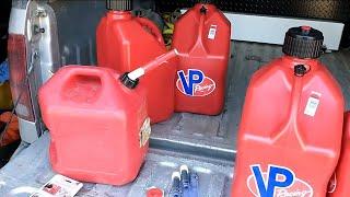 Gas can venting products that can save tons of time. VP racing cans