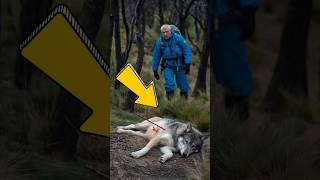 The story of the wounded wolf's salvation #animals #wolf