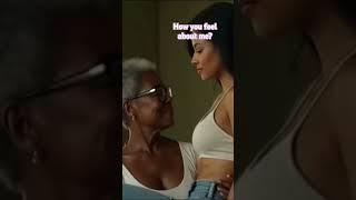 Old & Young - Lesbian Kiss #beauty #ebony #agegap #kiss #movie #young #lesbian