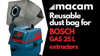 Macam reusable filter bag for Bosch GAS 25 dust extractor