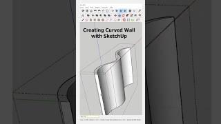 Creating a curved wall in SketchUp without any plugins! #curvedwall #sketchup3D #nicetower #sketchup