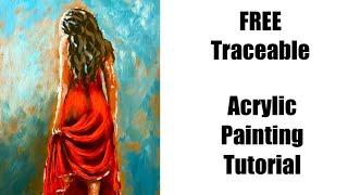 Learn to paint loose | FREE traceable | acrylic painting tutorial | step by step instructions