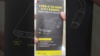 Type-C To HDMI 3 in 1 Adapter I HDMI+USB 3.0+Type-C(PD) #shorts #tech #virel  #technology