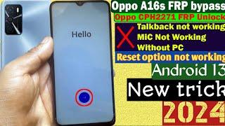 Oppo A16s FRP bypass Android 13 #oppo CPH2271 bypass Google account Lock new trick 2024 without pc