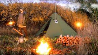 Hot Tent Camping in Winter