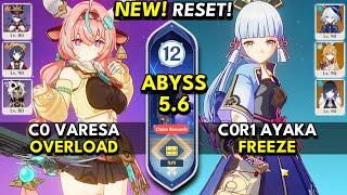 NEW Spiral Abyss 5.6 Floor 12 (9 Stars) C0 VARESA & C0 AYAKA - Genshin Impact 5.6