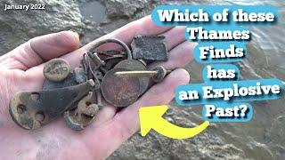 Mudlarking the River Thames -  Which one of these Thames Mudlarking Finds has an Explosive Past?