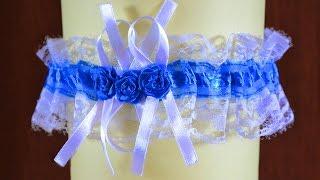 Свадебная подвязка с розочками. Мастер класс. Wedding garter