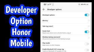 How to enable developer option in honor mobile