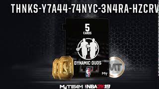 DYNAMIC DUO PACK AND MT LOCKER CODE FOR NBA 2K19 MY TEAM