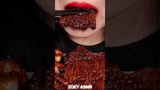 ASMR Spicy Enoki Mushroom• || Mukbang #asmr #shorts #enokimushroom #spicyfood #mukbang