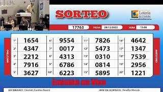 Sorteo de Quiniela MATUTINO N°17763 - 28/12/2022 – 15:00hs.-