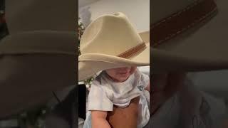 My dad’s hat fits me well!!! #thejayleeshow #baby #jaylee