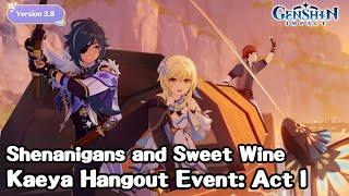 Shenanigans and Sweet Wine (All Endings): Kaeya's Hangout Act 1 - Genshin Impact v3.8